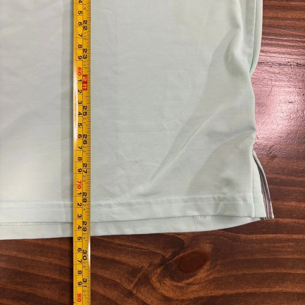 ADIDAS Golf Polo Shirt Mens L Mint Green Performance Stretch Logo Short Sleeve